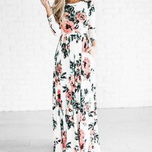 White Floral Maxi Dress